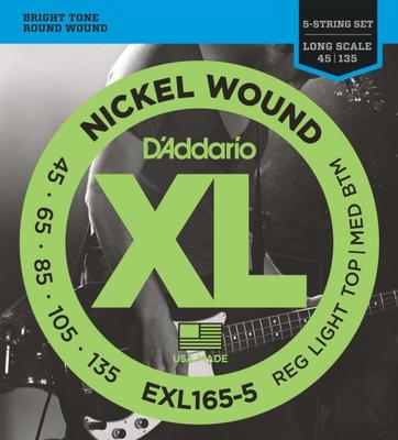 D'ADDARIO EXL-165-5  XL 45-135 струны для 5 струнной бас гитары