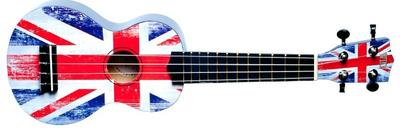 WIKI UK/GB  Укулеле сопрано липа, чехол, британский флаг