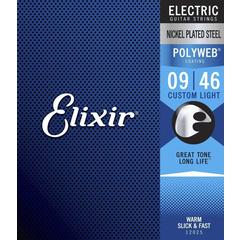 ELIXIR 12025 POLYWEB Комплект струн для электрогитары, никелированная сталь, Custom Light 9-46