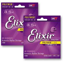 ELIXIR 11000 10-47 PolyWeb  струны для акустической гитары Extra Light 10-47