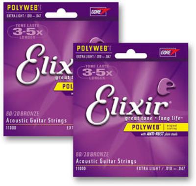ELIXIR 11000 10-47 PolyWeb  струны для акустической гитары Extra Light 10-47